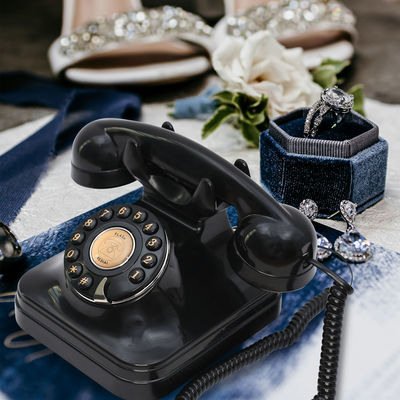 Düğünler Kutlamalar Telefon Misafir Kitabı Açık Ses Vintage Telefon Ses Kaydedici Düğme Tasarımı