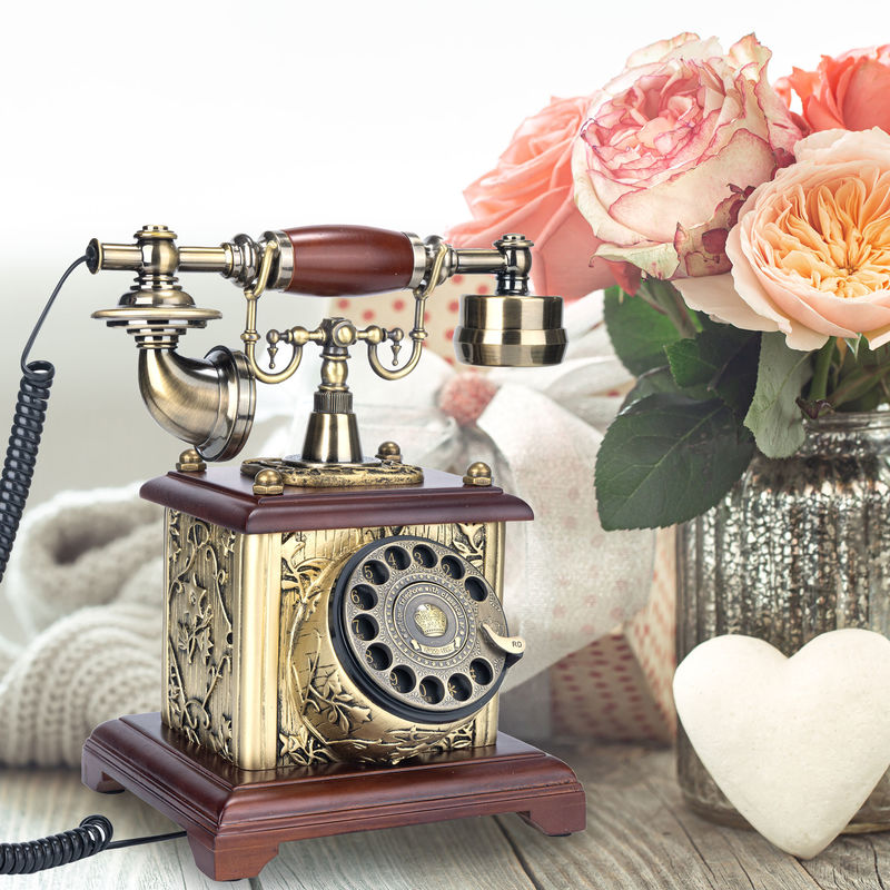 Bronz Vintage Misafir Kitabı Telefon Sesli Posta Düğün Misafir Kitabı Avrupa tarzı Plastik Yapı