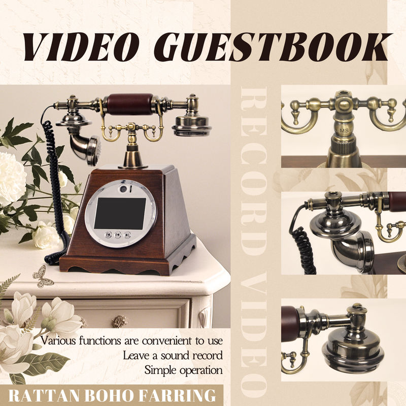Özel Retro Düğün Ses Video Misafir defteri ABS Plastik Ziyafet Partisi Misafir kutsaması Giriş Kitabı Özel Sesli Mesaj